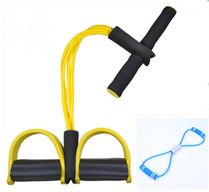 Natural Latex Foot Pedal Elastic Pull Rope with Handle Fitness Equipment Bodybuilding Expander - Heritage cosmetics and beauty care