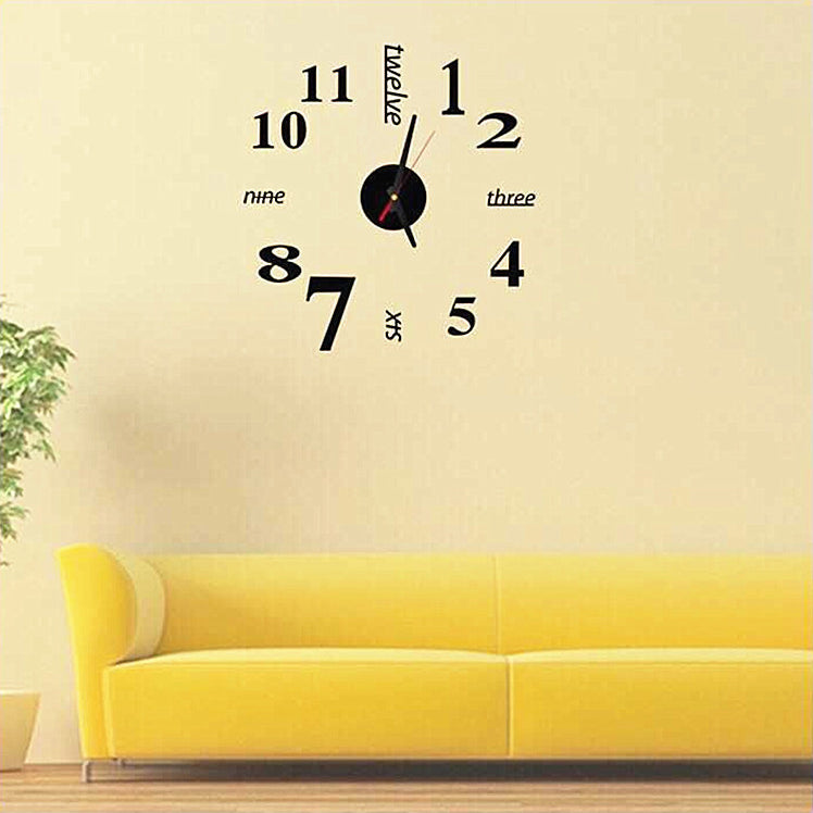 DIY Acrylic Creative 3D Stereo Mirror Wall Clock - Heritage cosmetics and beauty care