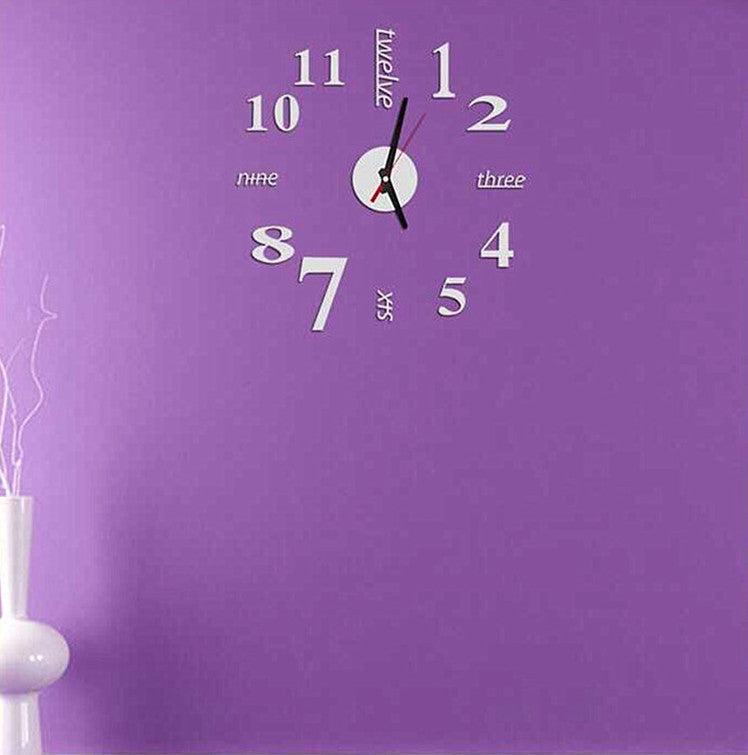 DIY Acrylic Creative 3D Stereo Mirror Wall Clock - Heritage cosmetics and beauty care