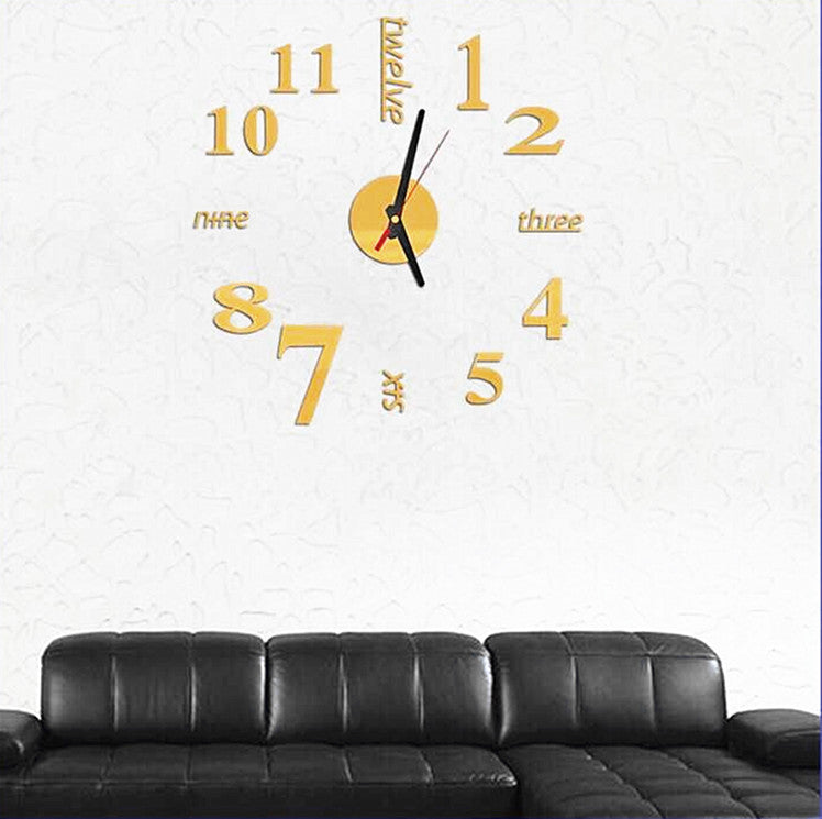 DIY Acrylic Creative 3D Stereo Mirror Wall Clock - Heritage cosmetics and beauty care