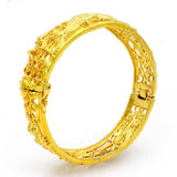 Gold-Plated Hollow Dragon And Phoenix Bracelets Bridal Wedding Jewelry Products Sand Gold-Plated Bracelets Will Not Fade For A Long Time - Heritage cosmetics and beauty care