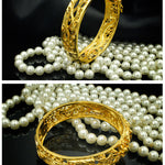 Gold-Plated Hollow Dragon And Phoenix Bracelets Bridal Wedding Jewelry Products Sand Gold-Plated Bracelets Will Not Fade For A Long Time - Heritage cosmetics and beauty care