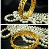 Gold-Plated Hollow Dragon And Phoenix Bracelets Bridal Wedding Jewelry Products Sand Gold-Plated Bracelets Will Not Fade For A Long Time - Heritage cosmetics and beauty care