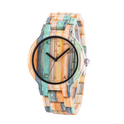 Carved Colorful Wooden Couple Watches - Heritage cosmetics and beauty care