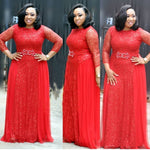 African Women's Dresses Fat Woman Dresses Lace Navy Blue Red - Heritage cosmetics and beauty care