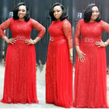 African Women's Dresses Fat Woman Dresses Lace Navy Blue Red - Heritage cosmetics and beauty care