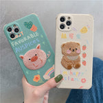 Compatible with Apple , Cute Cartoon Mobile Phone Case Exquisite Embroidery Mobile Phone Case Protective Cover Lens Protection Heritage cosmetics and beauty care