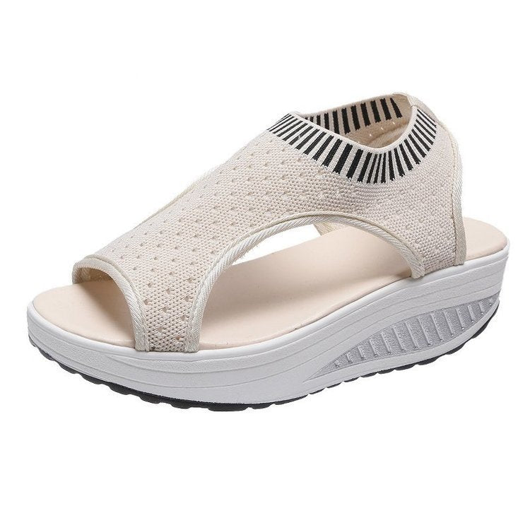 Flying Woven Sandals Women's Flat Bottomed Fashion Simple Sandals - Heritage cosmetics and beauty care