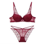 Sexy Lace Bra Panty Set Women Deep V Gathered Sexy Lingerie - Heritage cosmetics and beauty care