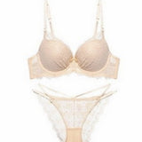 Sexy Lace Bra Panty Set Women Deep V Gathered Sexy Lingerie - Heritage cosmetics and beauty care