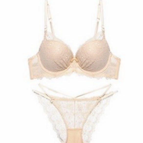 Sexy Lace Bra Panty Set Women Deep V Gathered Sexy Lingerie - Heritage cosmetics and beauty care