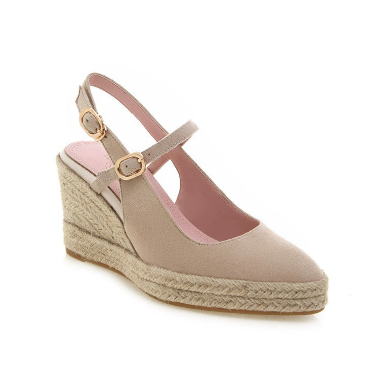 Women Shoes Platform Sandals Peep Toe High Wedges Heel Ankle Buckles Espadrilles - Heritage cosmetics and beauty care