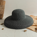 Retro Round Top Big Straw Hat Ladies Sun Hats Travel - Heritage cosmetics and beauty care