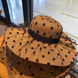 Wide Brim Beach Polka Dot Mesh Large Oversized Straw Hats For Women - Heritage cosmetics and beauty care