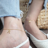 14K Gold-plated 26 Bamboo Letter Anklets Can Be Stacked To Wear Holiday Ins Personalized Foot Decoration Net Red Anklet - Heritage cosmetics and beauty care