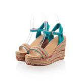 Straw Wedge Sandals, Women's Bohemian Size Sandals, Ethnic Style Women's Shoes - Heritage cosmetics and beauty care