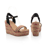 Straw Wedge Sandals, Women's Bohemian Size Sandals, Ethnic Style Women's Shoes - Heritage cosmetics and beauty care