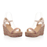 Straw Wedge Sandals, Women's Bohemian Size Sandals, Ethnic Style Women's Shoes - Heritage cosmetics and beauty care