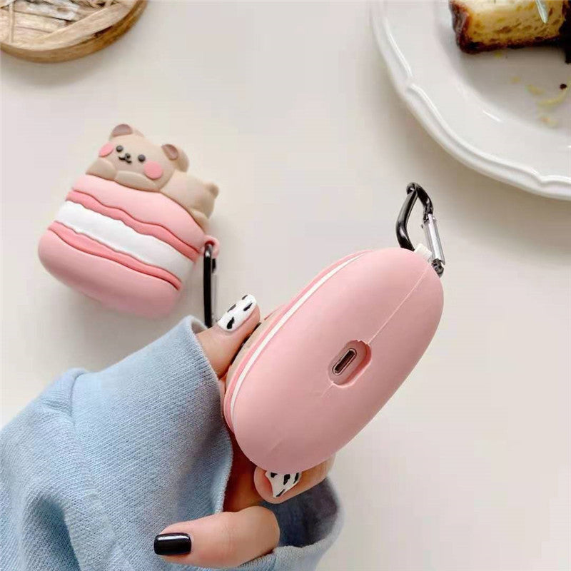 Cute Papa Macaron Bear Earphone Protective Case Heritage cosmetics and beauty care