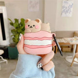 Cute Papa Macaron Bear Earphone Protective Case Heritage cosmetics and beauty care