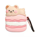 Cute Papa Macaron Bear Earphone Protective Case Heritage cosmetics and beauty care