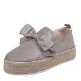 Womens Flats Shoes Espadrilles Flatforms Bowknot Suede Hemp Rope - Heritage cosmetics and beauty care