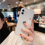 Candy Color Transparent Mobile Phone Case For Apple Stand Solid Color Soft Case Heritage cosmetics and beauty care