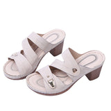 Women's Sandals High-Heeled Thick Heels Plus Size Women's Sandals - Heritage cosmetics and beauty care