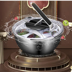 Stainless Steel Salad Vegetable Dehydrator Salad Drying Machine Fruit And Vegetable Drain Basket Household Vegetable Washing Press Water Throwing Artifact Heritage cosmetics and beauty care