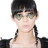 new sunglasses punk wind triangle hollow sunglasses glasses Europe and the United States personality metal sunglasses - Heritage cosmetics and beauty care