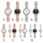 Watches-Set Bangle Clock Bracelet Wrist-Watch Quartz Women Fashion Ladies Brand Luxury - Heritage cosmetics and beauty care