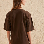 Women's cotton t-shirts brown Printed top Heritage cosmetics and beauty care