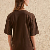 Women's cotton t-shirts brown Printed top Heritage cosmetics and beauty care