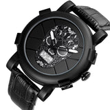 SKONE Pirate Skeleton Skull Quartz Men Watches Luxury Waterproof Leather Men Sports Watch - Heritage cosmetics and beauty care