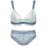 Steel ring bra triangle cup thin cotton bra set - Heritage cosmetics and beauty care