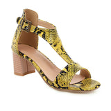 Snakeskin high-heeled chunky sandals - Heritage cosmetics and beauty care