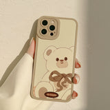 Retro Cute Bear Pattern All-inclusive Mobile Phone Soft Shell Heritage cosmetics and beauty care