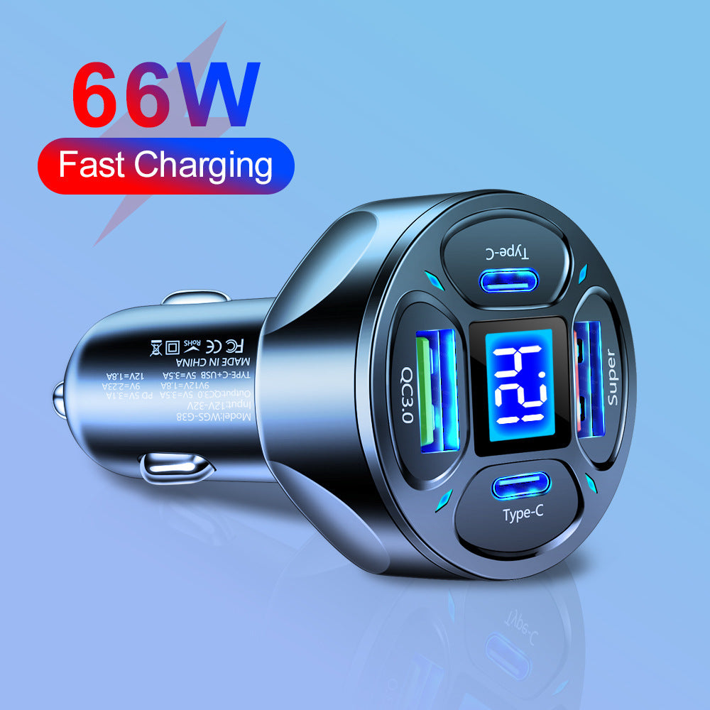 66W 2USB 2Type-c Digital Display Car Charger Support Super Fast Charge Heritage cosmetics and beauty care