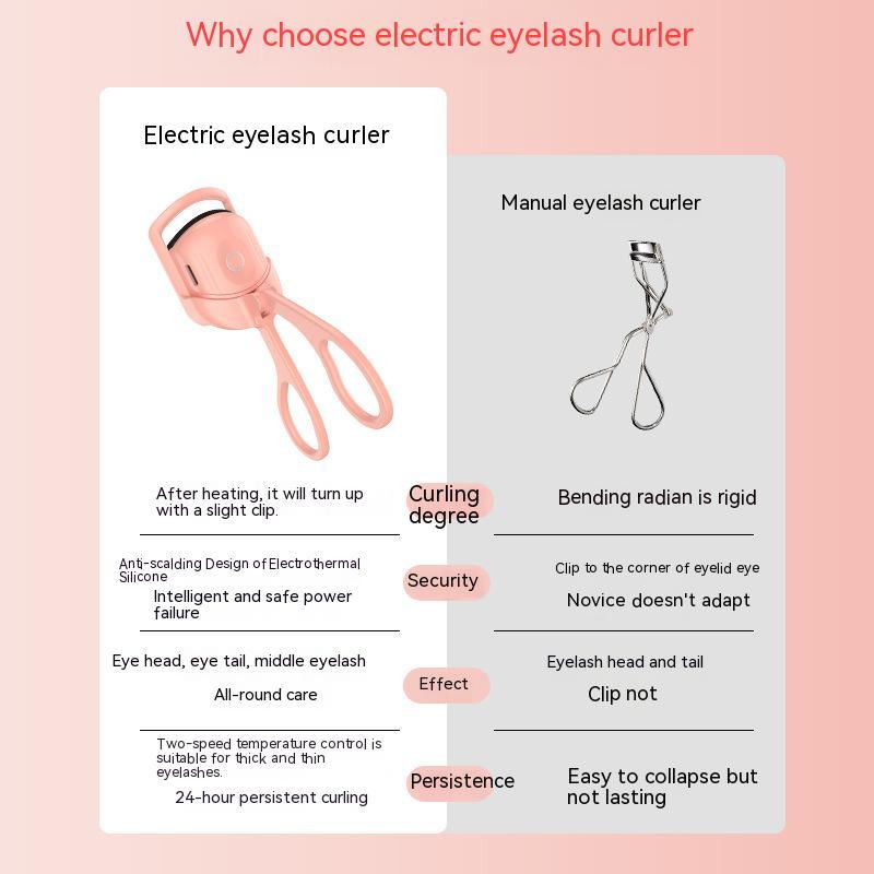 Eyelash Curler Portable Electric Heated Comb Eye Lash Long Lasting Eyelashes Curls Thermal Eyelash Curler Makeup Tools Heated Eyelash Curlers,Rechargeable Electric Eyelash Curler,Handheld Eyelash Heat - Heritage cosmetics and beauty care