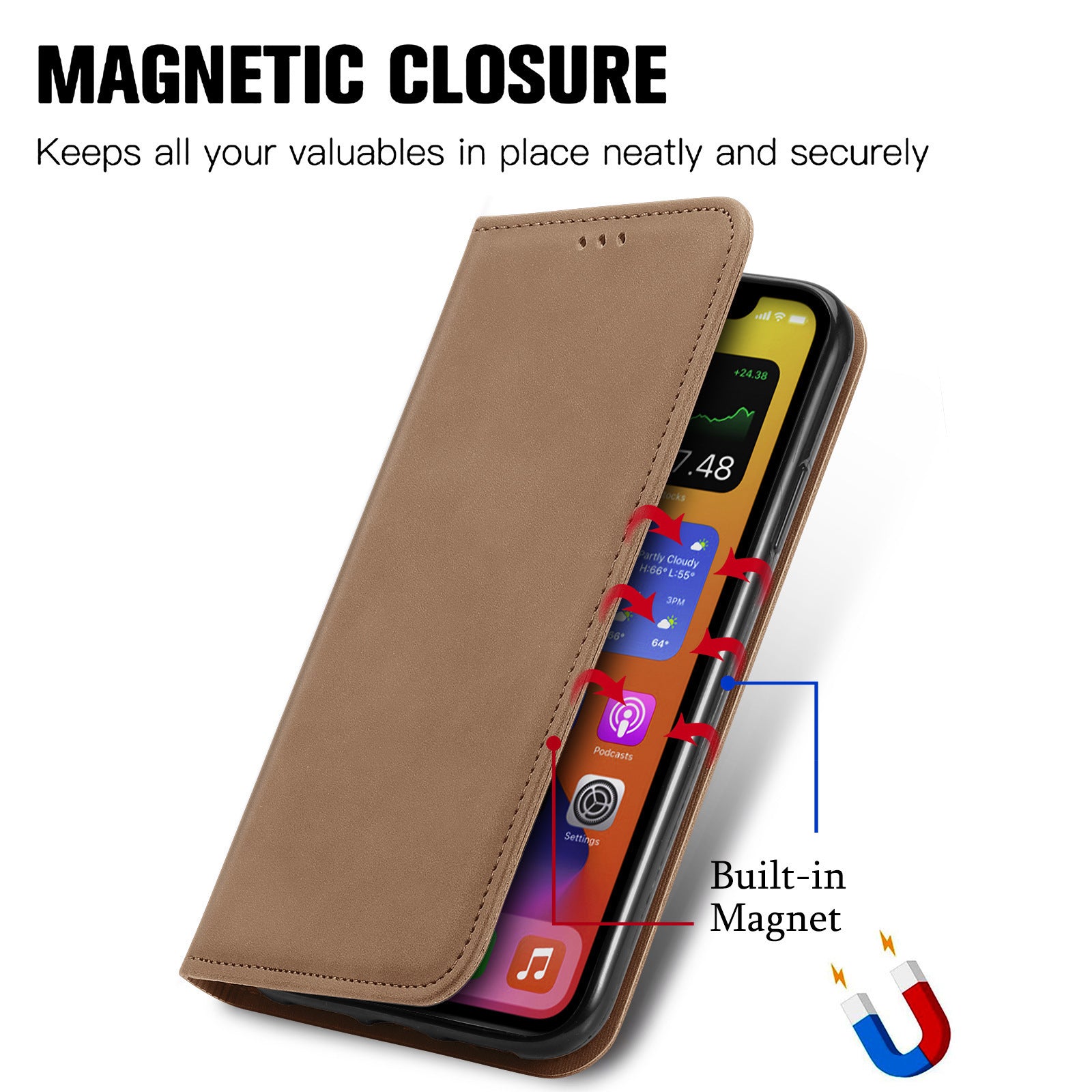 Card Skin Feeling Flip Magnetic Suction Phone Case Heritage cosmetics and beauty care