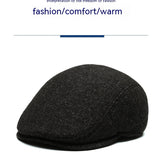 Outdoor Cycling Warm Short Brim Beret Middle-aged And Elderly Men Ear Protection Advance Hats - Heritage cosmetics and beauty care