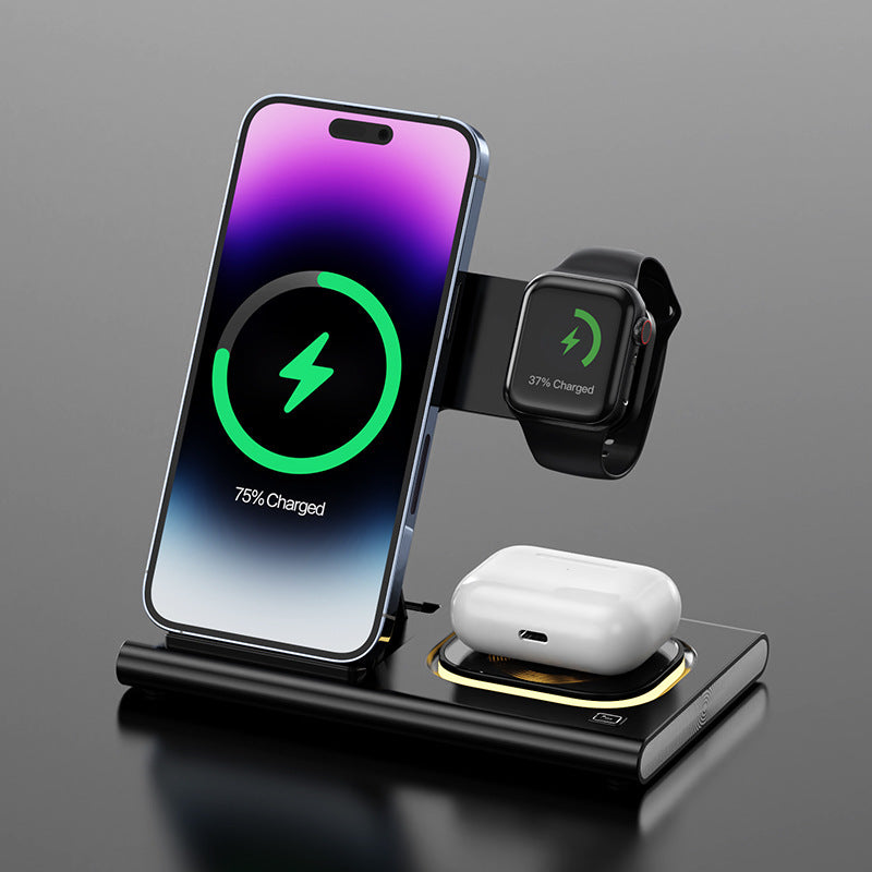 3 IN 1 15W Wireless Charging Charger Magnetic Desktop Night Light Iwatch Fast Charging Stand Gift Customization Heritage cosmetics and beauty care