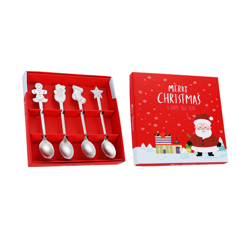 Creative Coffee Holiday Gift Box Stainless Steel Christmas Tableware Spoon - Heritage cosmetics and beauty care