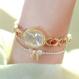 Mid-ancient Fashion Oval Colored Gems Rainbow Light Luxury Watch - Heritage cosmetics and beauty care