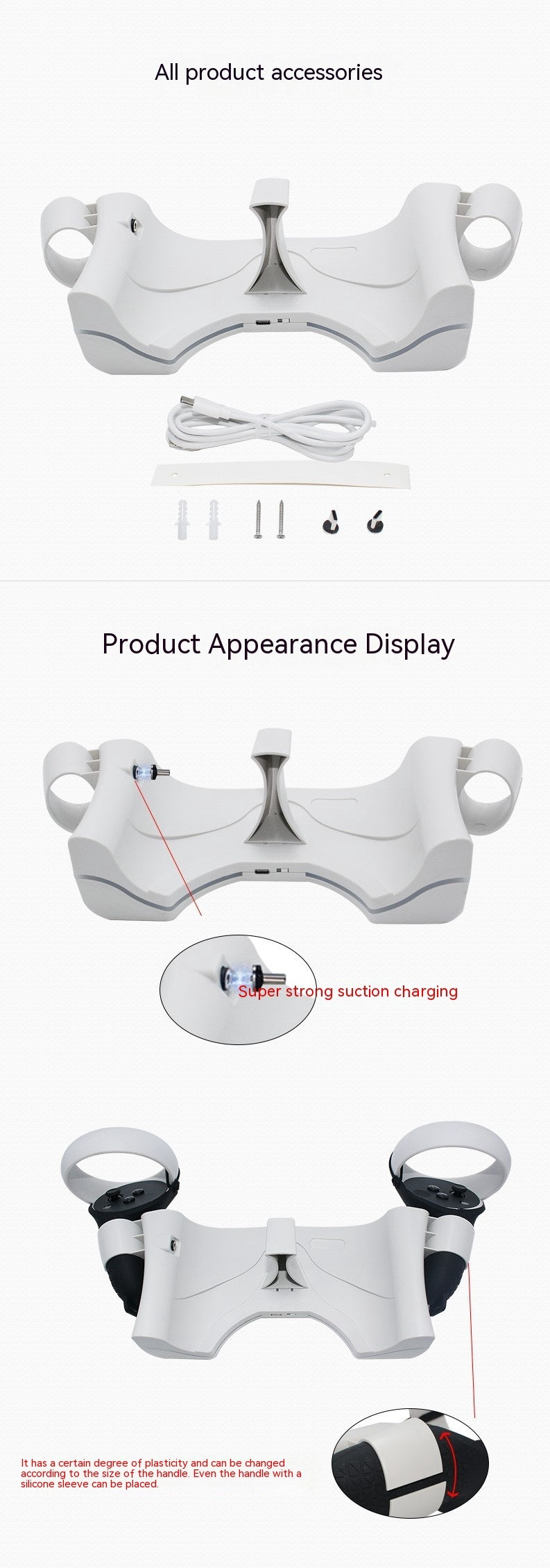 Applicable Oculus Quest2 Handle Accessories Multi-functional Wall-mounted Quick Charging Set Heritage cosmetics and beauty care