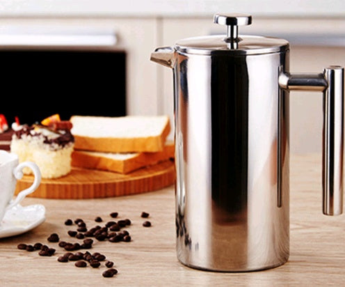 Double Stainless Steel Coffee Pot French Coffee Press Pot Insulation Pot Tea Maker Pressure Pot Heritage cosmetics and beauty care