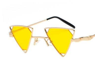 new sunglasses punk wind triangle hollow sunglasses glasses Europe and the United States personality metal sunglasses - Heritage cosmetics and beauty care