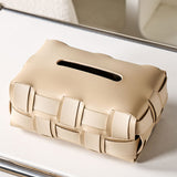 Woven Leather Tissue Box Living Room High-end Entry LUX Paper Extraction Box Household Paper Towels Storage Box High-grade - Heritage cosmetics and beauty care