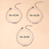 Love Heart Charms Chain Bracelets For Sisters Best Friends - Heritage cosmetics and beauty care