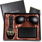 Quartz Watch Sunglasses Suit Men - Heritage cosmetics and beauty care